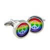 Ban the Bomb Sign Rainbow Design Cufflinks X2BOCB031