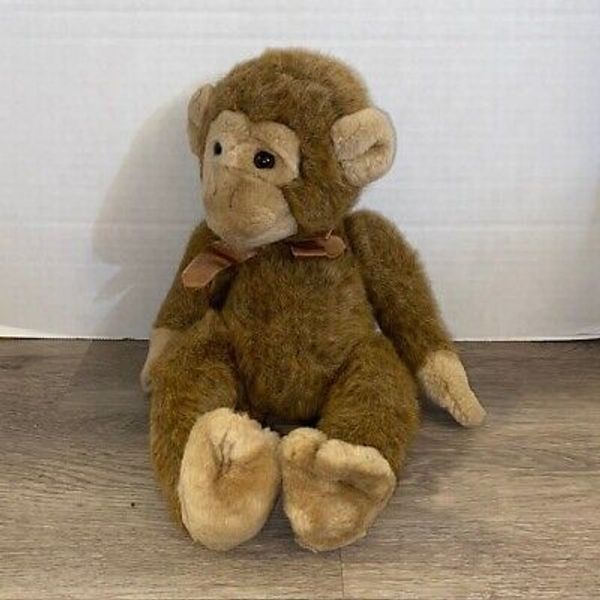 Russ Berrie Jimby Monkey Plush Brown Chimp 13" Stuffed Animal Soft Toy