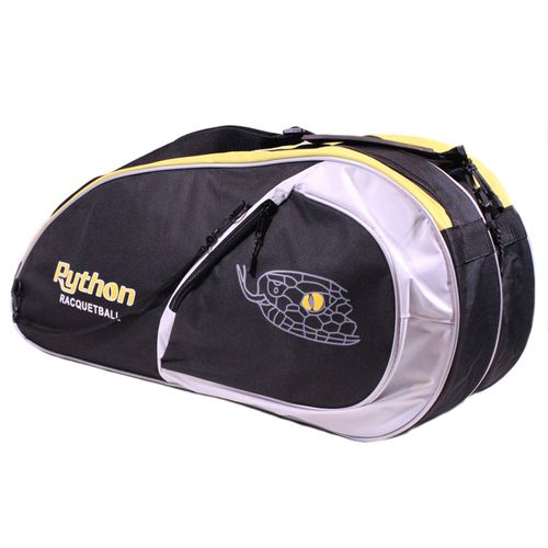 Python Deluxe "3R" (3 Racquet) Racquetball Bag Series (Black/Yellow)