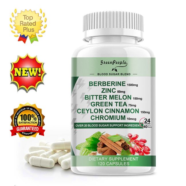 Premium Berberine W/ Ceylon Cinanamon 1500mg,Healthy Cholesterol,Boost Immunity