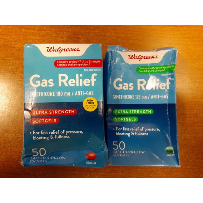 2 Pack: Walgreens Extra & Ultra Strength Gas Relief Softgels, EXP 12/24+ -  E4C