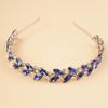 Kercisbeauty Wedding Something Blue Crystal Hair Crown Wedding Bridal Handmade Silver Hair Tiara Rhinestones Headpiece for Women Girls (Blue)