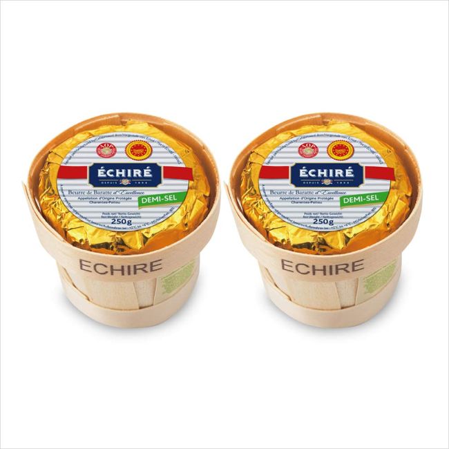 Echire Butter, 8.8 oz (250 g), Basket (Salt x 2), Echire Gift, French Butter Insert, Candy Making, A.O.P. Authorized Import Agent, Air-transport Product, France Product, Present Household Celebration,