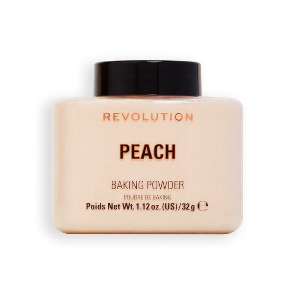 Revolution Beauty, Loose Baking Powder, Makeup Setting Powder, Long Lasting Coverage, Mattifies & Reduces Shine, Peach, 1.13 Oz