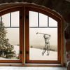 Medium 210mm 'Golf Lady' Clear Static Window Cling Sticker/Decal (Black) (WC00103264)