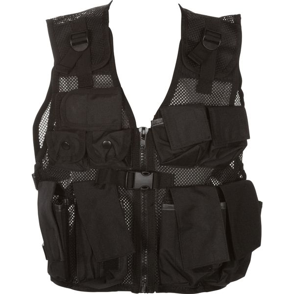 Modern Warrior Junior Tactical Vest - Airsoft & Paintball Accessory - Fits Teens 50-125lbs (Black)