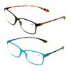V.W.E. 2 or 3 Pairs Rectangular Lightweight Flexible Temple Readers - Colorful Reading Glasses