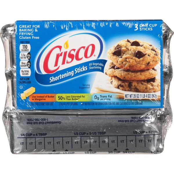 Crisco All-Vegetable Shortening Sticks, 20 Ounce, 3 Sticks