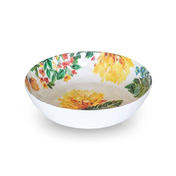 Abode Homewares Design (Ethical and Unbreakable Tableware, BPA Free), Garden Floral Bowl, Plate, Serving Bowl, Cereal Bowl, Diameter Approx. 7.9 inches (20 cm), Safe for Kids, Cafe Tableware, Lightweight, Dishwasher-Safe, Birthday Gift, Women's, Melamine 