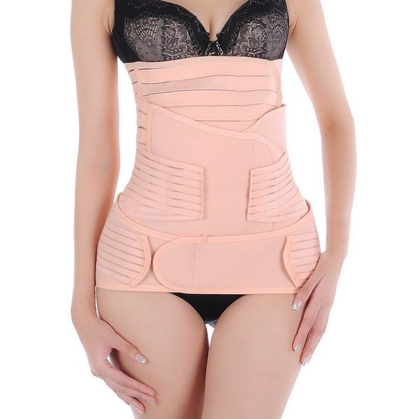 EQMUMBABY 3 in 1 Strip Postpartum Recovery Belt Belly and Waist and Pelvis Body Slimming Shape Belt - Size M