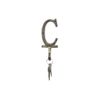 Handcrafted Nautical Decor Rustic Gold Cast Iron Letter C Alphabet Wall Hook 6"