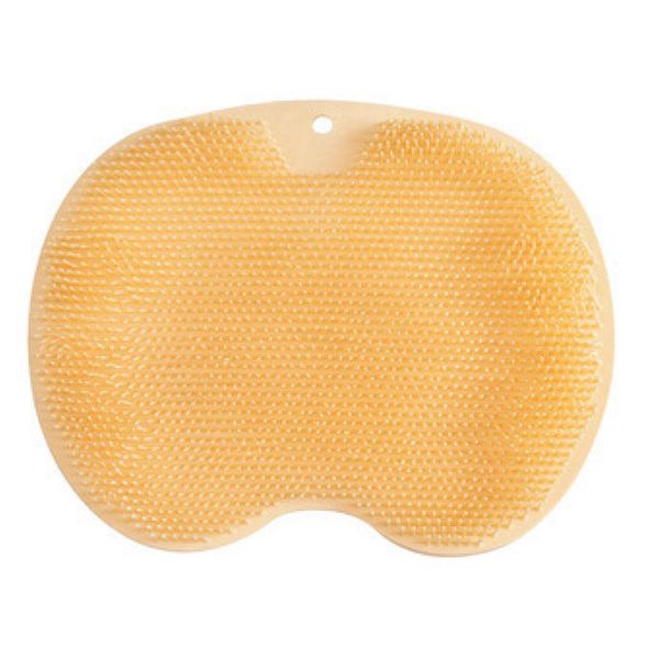 Shower Foot Scrubber, Practical TPR Foot Back Scrubber with Suction Cup, Foot Cleaner Massager Mat for Shower Massages(Orange)