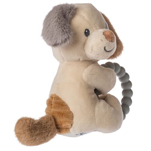 Mary Meyer Soft Baby Rattle with Soothing Teether Ring, Sparky Puppy