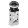 Camozzi 338-895 Manually Operated Valve, 3/2" NC, 1/8", Push Button Black