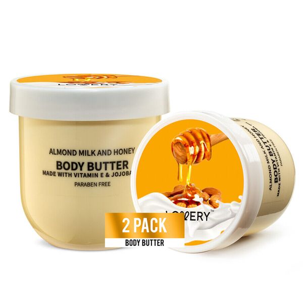 Almond Milk & Honey Whipped Body Butter - 12oz Ultra-Hydrating Shea Butter  2pc