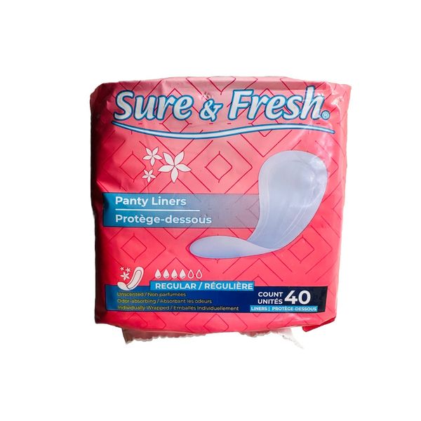 Sure & Fresh Super Panty Liners 40 Count 1 Pack Odor Absorbing