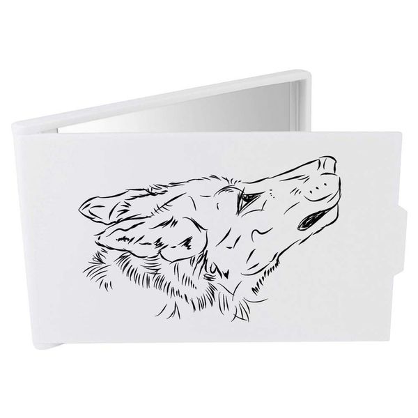 Azeeda 'Wolf's Head' Compact/Travel/Pocket Makeup Mirror (CM00002051)