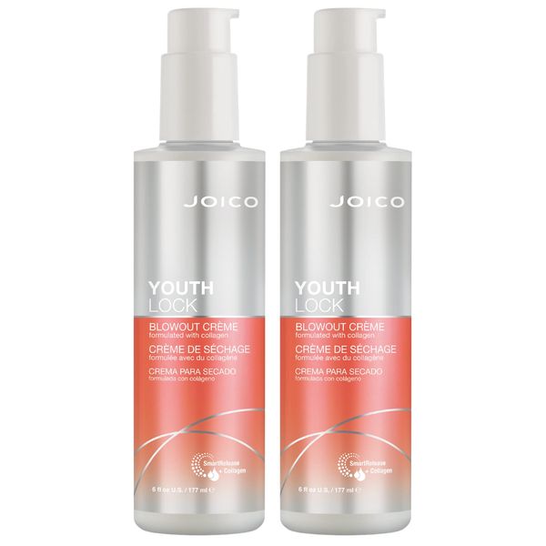 Joico YouthLock Blowout Crème Formulated with Collagen | Youthful Body and Bounce | Strengthen and Protect Hair | Boost Shine