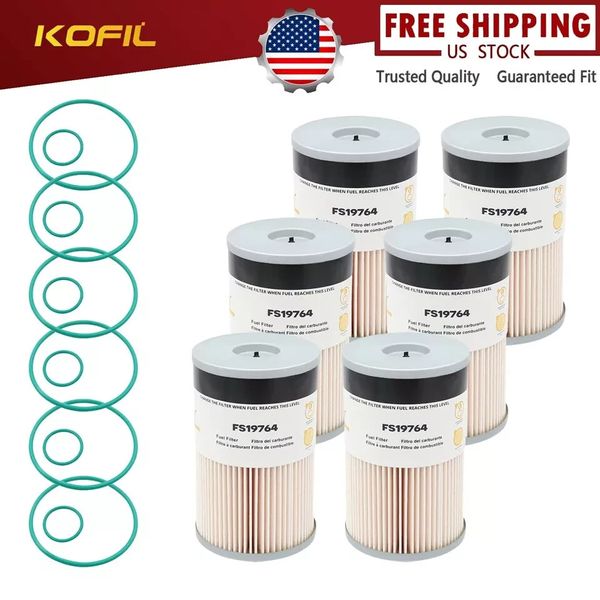 Pack 6 FS19764 Replace Fleetguard Cummins Fuel Filter / Water Separator FS19624