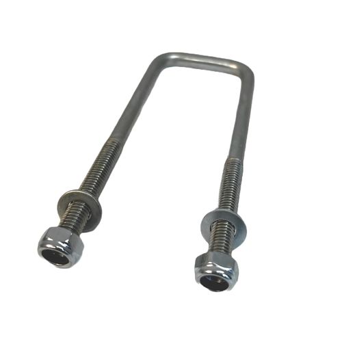 U Bolt Square M8 Thread 45mm Inner Width x 150mm Length with Hex Nuts and Washers (4)