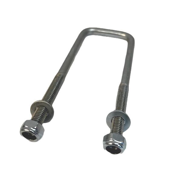 U Bolt Square M8 Thread 45mm Inner Width x 150mm Length with Hex Nuts and Washers (4)
