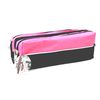 ARPAN Triple Zip Rectangular Large Fabric Pencil Case - School Make-Up (Pink)
