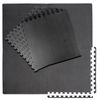 12 Tile Puzzle Exercise Mat 1/2'' Thick Interlocking Foam Gym Flooring Mat Black