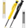 Deep Hole Carpenter Pencil Set With Refill And Built-in Sharpener 2 Count