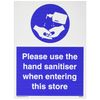 Please use the hand sanitizer