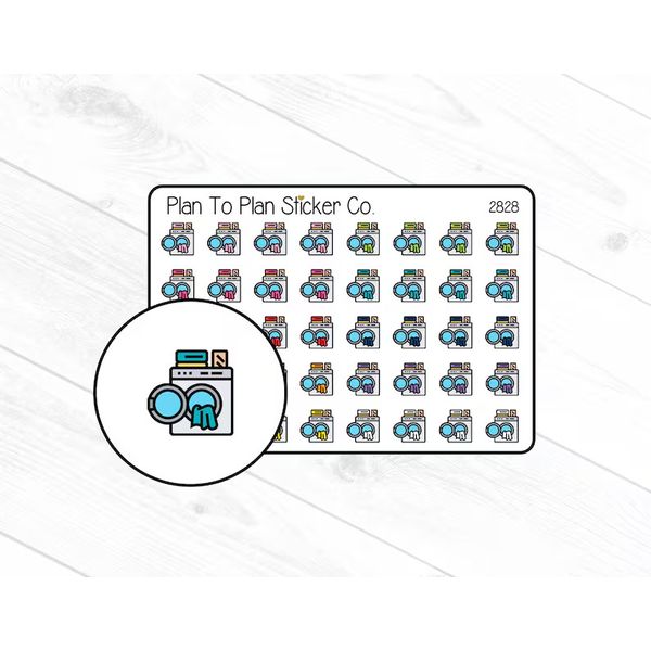 2828~~Washing Machine Planner Stickers.