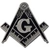Masonic Logo Embroidered Iron On / Sew On Patch, Black and White