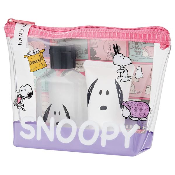 Peanuts Snoopy Hand Care Set, Fresh Peach (Mini Hand Soap, 2.4 fl oz (70 ml) + Hand Cream, 0.7 fl oz (20 ml) (Soft and Sweet Peach Scent)