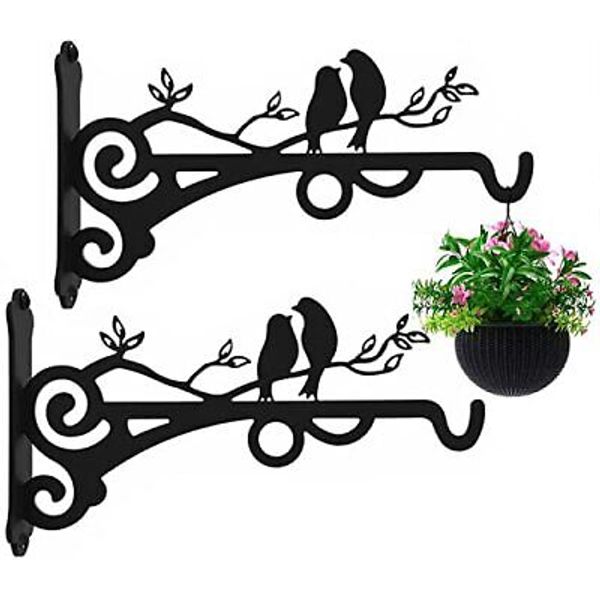 Multipurpose Hanging Basket Plant Brackets Outdoor Indoor, Heavy Duty Solid