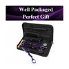 5.5 inch Purple Hair Cutting Scissors Set with Razor, Leather Scissors Case, ...