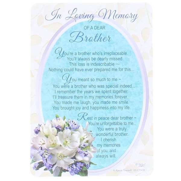In Loving Memory Graveside Memorial Card - Brother