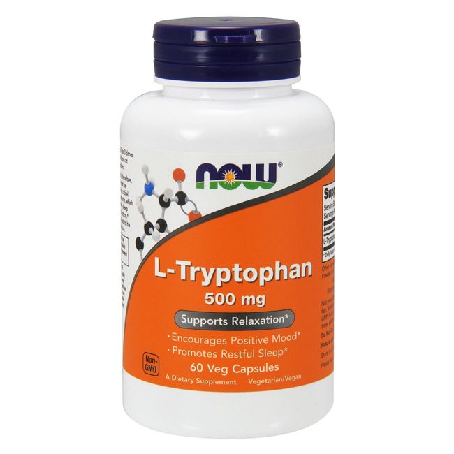 NOW Foods L-Tryptophan, 500 mg, 60 Veg Capsules