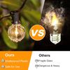 2 Sets 50FT Outdoor Lighting String Lights Hanging Garden Lights E12 G40 Bulbs