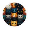 cat head pattern sweet little cats all over kitten PopSockets Swappable PopGrip