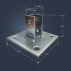 Strut Mounting Bracket Steel Square Post Base 3-in. Steel Angled Single Channel