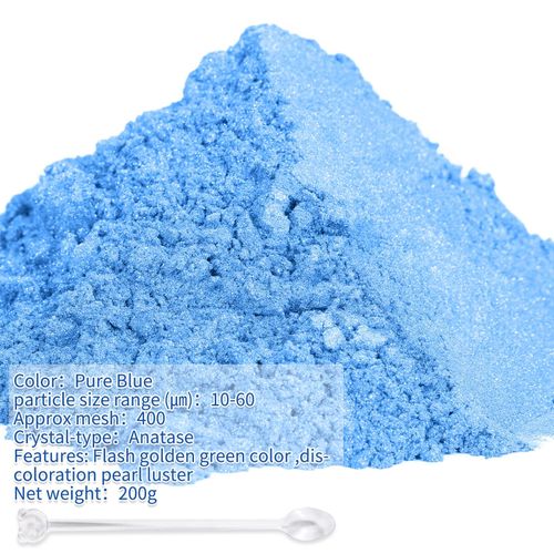 Mica Powder,200g/7.14oz Large Jar,Pure Blue Mica Powder Pigment for Epoxy Resin，Lip Gloss，Paint，Dye，Soap Making，Nail Polish,Candle Making,Bath Bombs