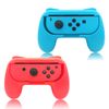 FYOUNG Controller Grip for JoyCon Compatible with Nintendo Switch & Switch OLED Model, Comfort JoyCon Holder Accessories (2 Pack) - Blue/Red