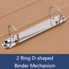 5 Pack Ring Binder Mechanism, D Shaped Metal Clip 2 Ring Binder Replacement Kit for Papers, Documents and Student Records