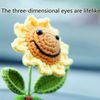 Sunflower Car Accessories Dashboard Decorations, Crochet Smiley Shaking Sun Flow