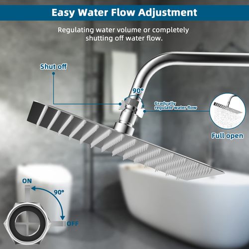 2 Pack Shower Head Flow Control Valve G1/2 Brass Shut-off Valve with Metal Handle Lever Shower Head Valve Water Flow Control Valve Regulator Shut OFF Valve for Hand Shower, or Bidet Sprayer
