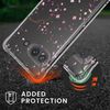 kwmobile Crossbody Case Compatible with Google Pixel 9a Case Strap - Cherry Blossoms Pink/Dark Brown/Transparent