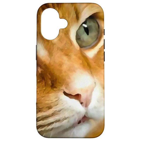 Adorable Ginger Tabby Cat Posing Pet Portrait Case for iPhone 16