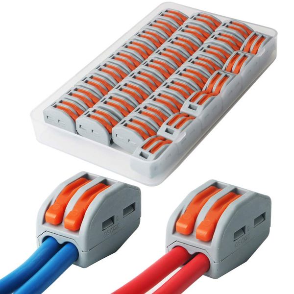 CESFONJER 2 Port Cable Connectors, Lever Compact Plug-In Terminals (33 Pieces)