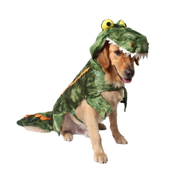 Mogoko Funny Dog Crocodile Costumes, Pet Halloween Alligator Cosplay Dress, Adorable Cat Apparel Animal Warm Outfits Clothes(L Size)