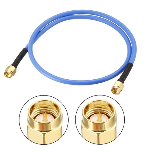 uxcell SMA Male to SMA Male Right Angle Coaxial Cable 50 ohm 0.5M/1.64Ft RG402