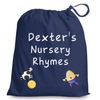 Personalised Nursery Rhymes Time Drawstring Bag (Navy)